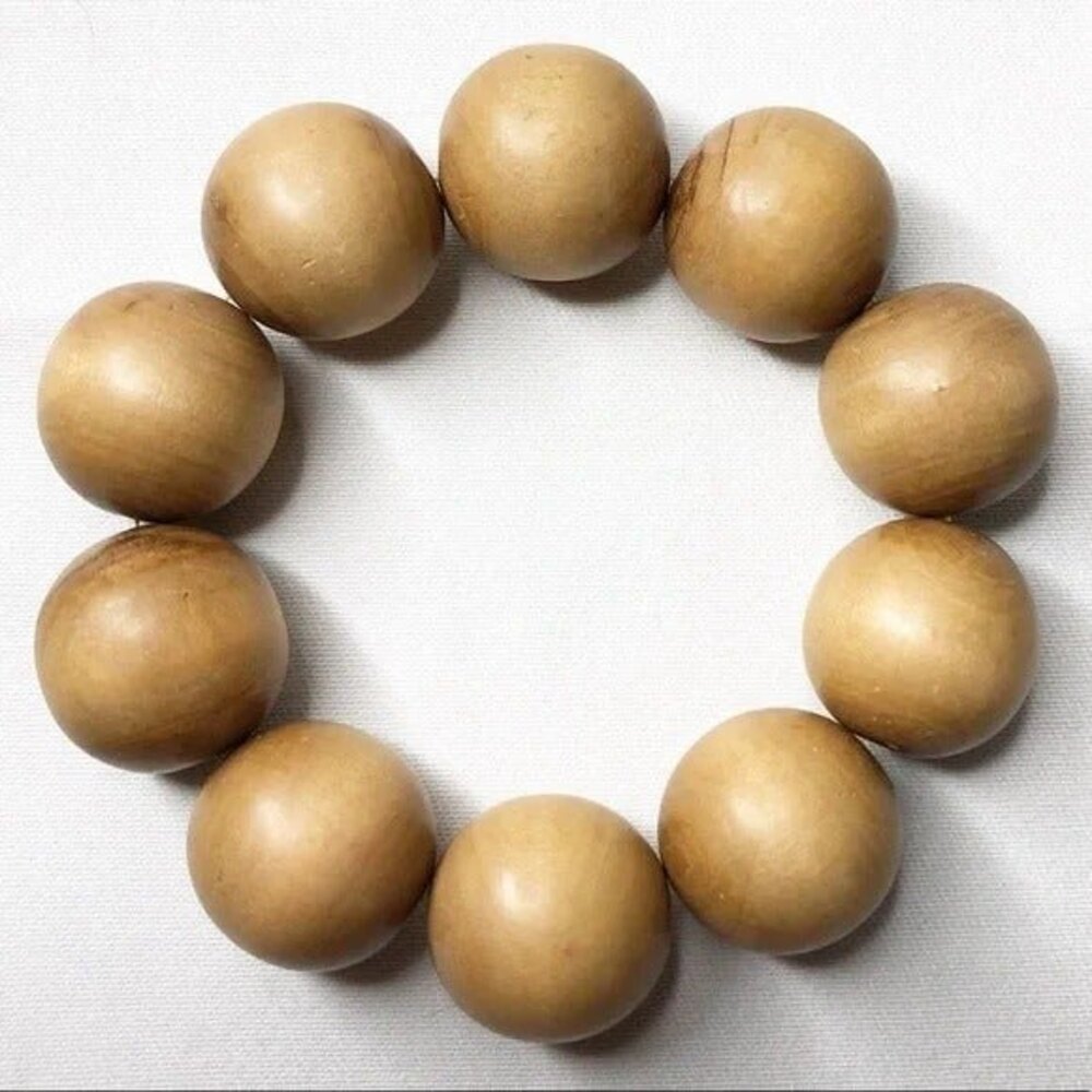 Two Chunky Wooden Bead Stretch Bracelets - Picture 6 of 9